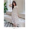 New Suspender Pajamas Women's Spring, Autumn and Summer Ice Silk Thin Small Floral Japanese Sweet Extended Nightgown Internet Celebrity Spot