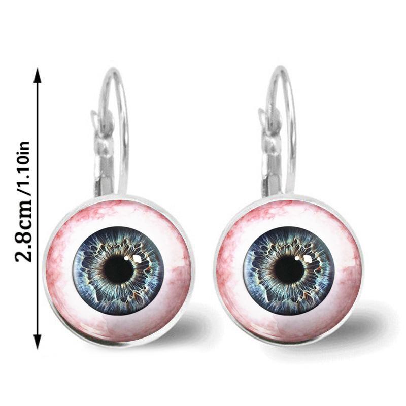 

Яскравий скляний кабошон Evil Eye Сережки-гвоздики Модні ювелірні вироби Модні жіночі підвіски з очима тварин Французькі сережки style 36