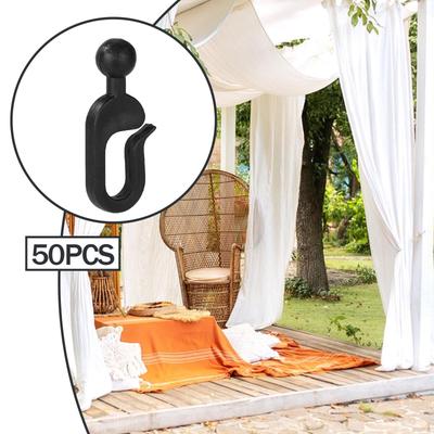 50x Curtain Track Hooks,Sliding Hooks,Gazebo Accessories,Rustproof Clips for Gazebo Canopy