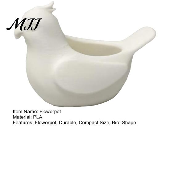 Solid Color Flower Pot Bird Shape Flowerpot, Handheld Size Durable PLA Pot, Healing Small Indoor Plant Container 3D Printed Creative Planter,