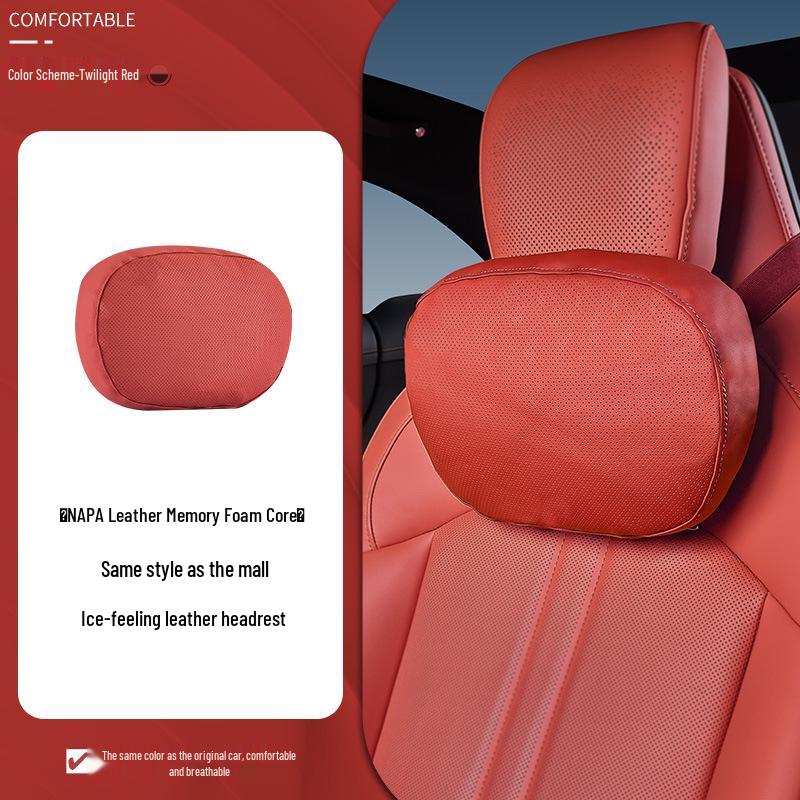 Xiaomi SU7/Ultra/YU7 Magnetic Headrest Neck & Lumbar Support Leather Cushion