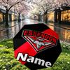 Custom Name Personalized Essendon Football Print Umbrella, Auto Open Close, 8‑Rib Sturdy Frame, Commute Camping Hiking Use, Birthday Gift