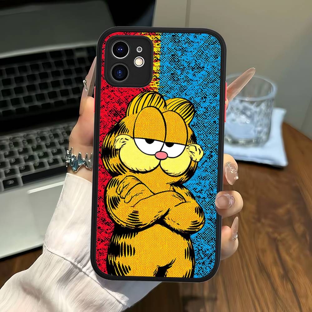 

Anime G-garfields Cat Phone Case For IPhone 11 12 13 14 15 16 Pro Plus X XS MAX Matte Bumper Shockproof Cover iphone 11