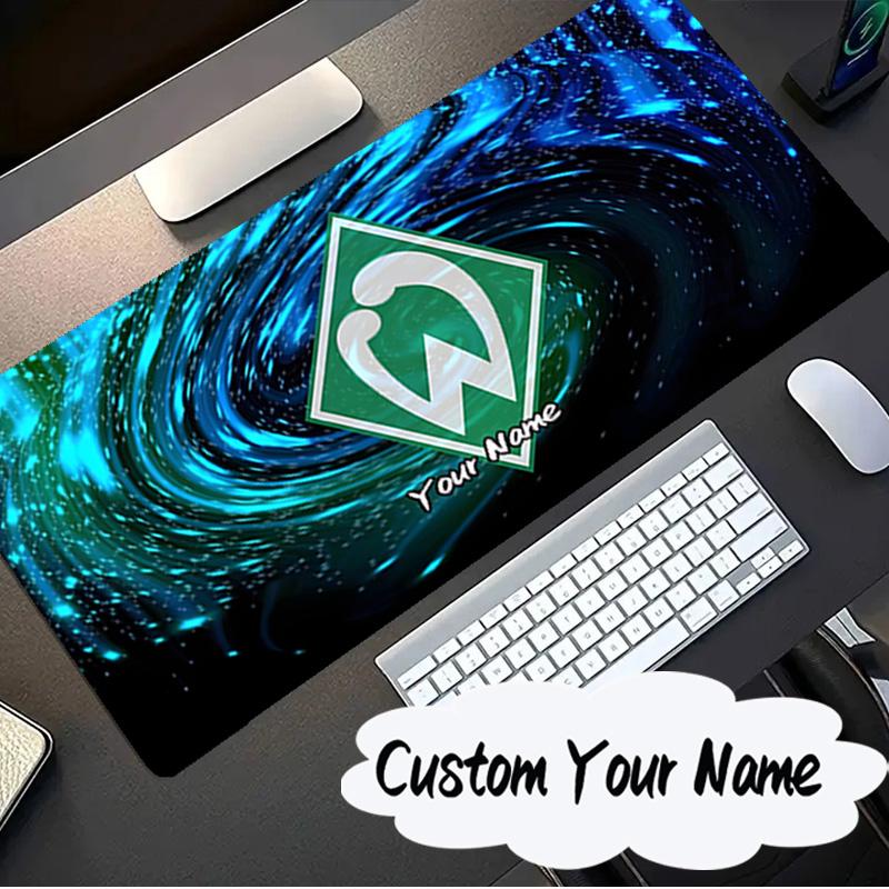Custom Name Mouse pad Green And White Werder Mouse pad, Gaming Mouse Pad, keyboard pad, Desk Decor for computer notebook Fan Birthday Gift