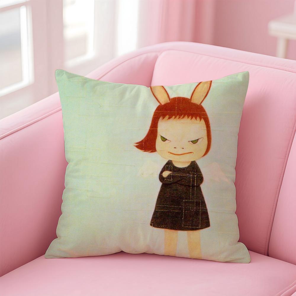 artist cute YYoshitomo NNara Cushion Cover Pillow Case Soft Friendly Fabric  Concealed Zipper