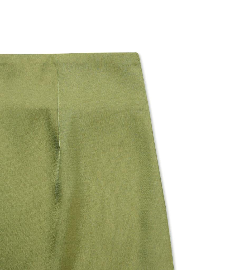 Michikoleondeonkosino Layered Satin Mini Skirt Olive Green