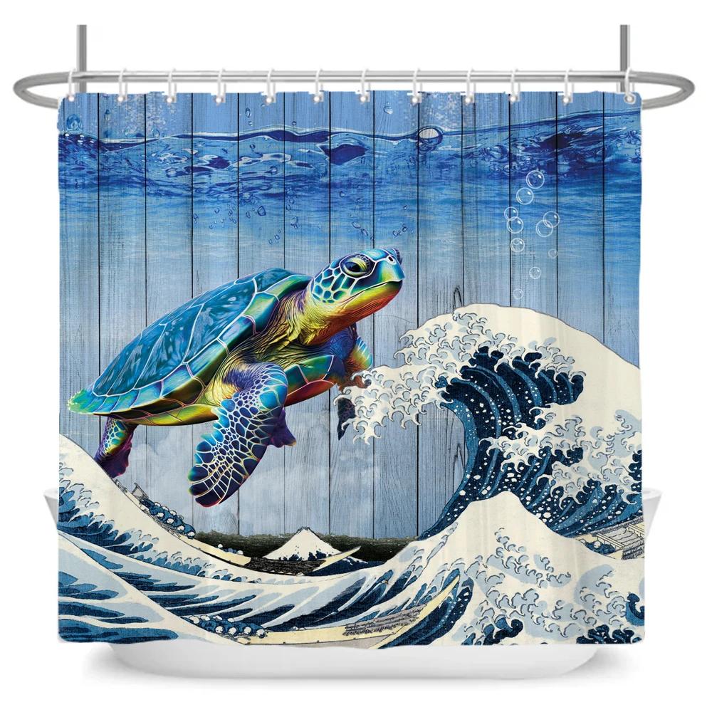 Lustige Hund Dinosaurier Duschvorhänge Cooler Katze reitet Dinosaurier Japanische Ozeanwelle Kinder Badezimmervorhang Raumdeko Mit Haken