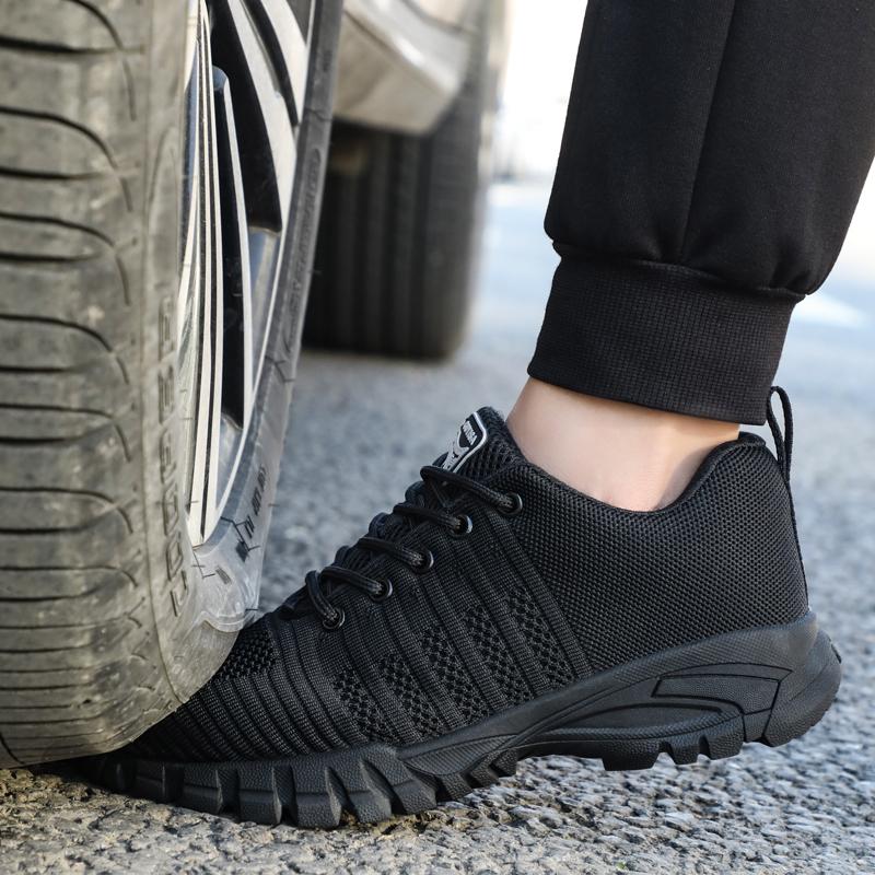 Fashion Safety Shoes Men Breathable Work Sneakers Male Indestructible Shoes Anti-stab Anti-smash Work Boots Steel Toe Shoes