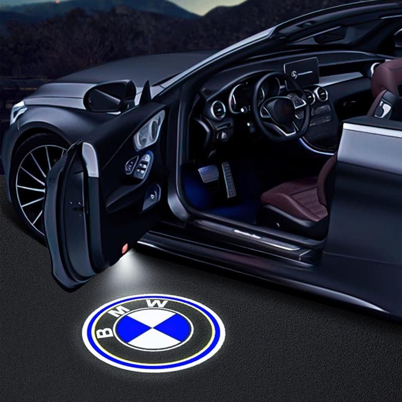 2Pcs LED Welcome Light Car Door Projector Lamps Sticker Accessories For BMW E90 E91 E92 E93 E60 E61 F10 F07 E63 E64 F12 F13 G30