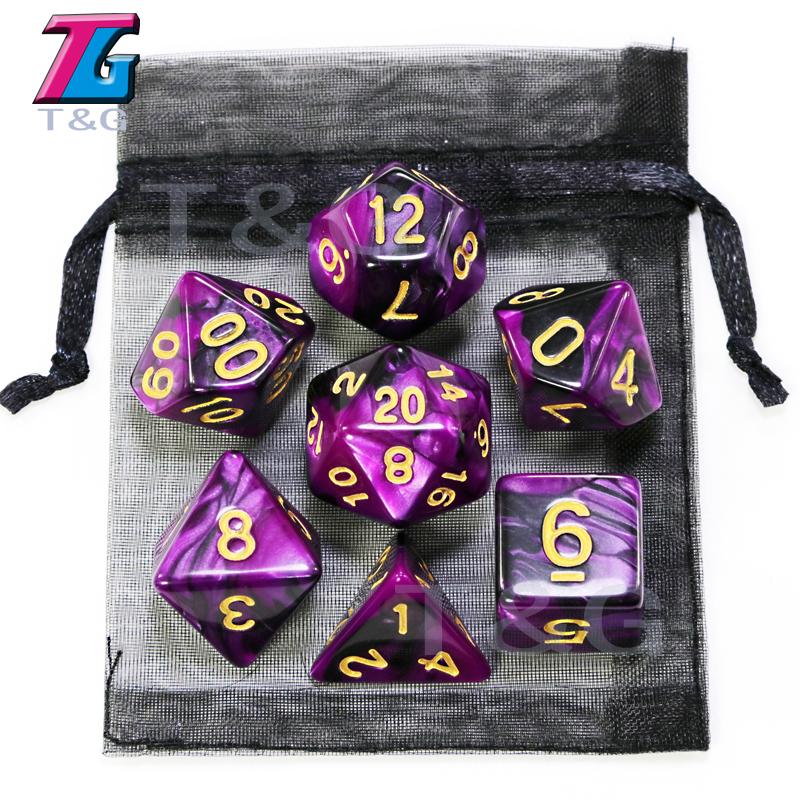 Dice DND Game Dice Role Dice Mixing Colours Dice Collection With Pouch 9 Different Styles Available For Lightweight Toys DND RPG TRPG Games