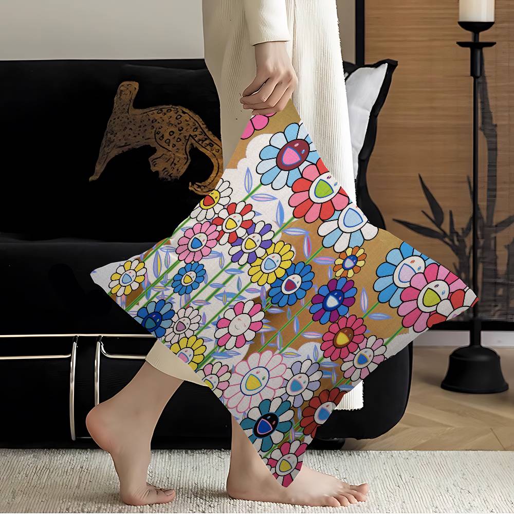 T-Takashis M-Murakamis Cartoon Lucky Dragon Pillow Cover Sofa Cushion Cover Home Room Decoration Children Gift