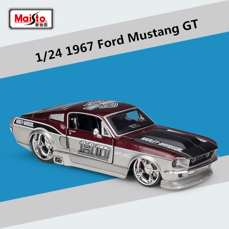 

Maisto 1:24 1967 Ford Mustang GT Modified Alloy Car Model Diecast Metal Toy Sports Car Model Simulation Collection Children Gift коричневый