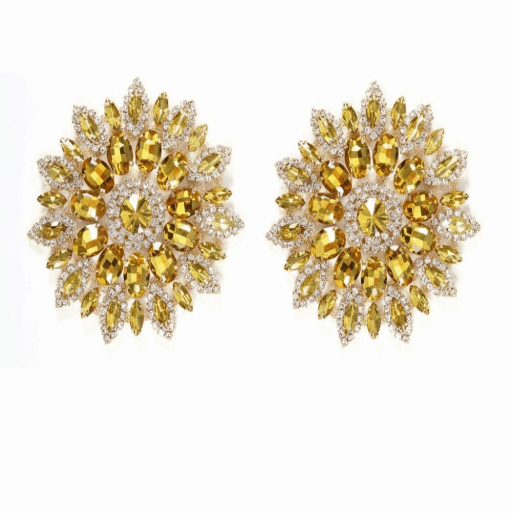 2pcs Green Golden Base Rhinestone Applique Glitter Crystal Crystal Glass Crystal Patches Diamond Embellishments Clothing Trim шампанского