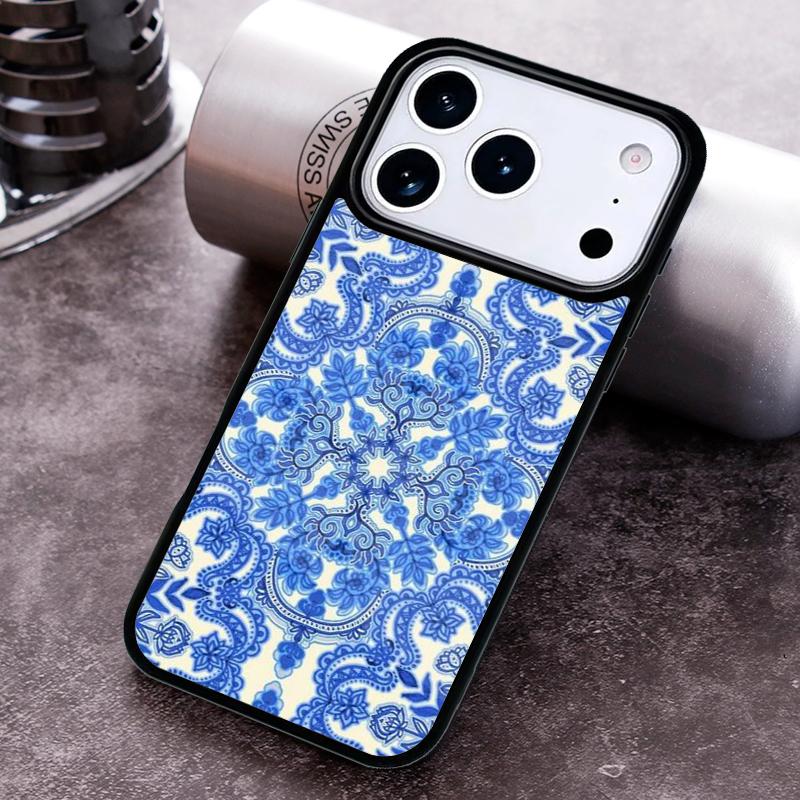 Blue And White Porcelain soft Phone Case For iPhone 17 16 15 14 13 12 11 Pro Max Plus 17Air Soft Silicone Cover