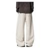 Old Money Woolen Trousers Men's Autumn and Winter Thickened Loose Straight Pants Boys A-shaped Soft Waxy Wide-leg Casual Pants