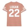 Women Fashion Jersey Style Casual Sports Top V Neck Loose Fit Short Sleeve Lightweight Pullover Shirt with University Logo and Number Print