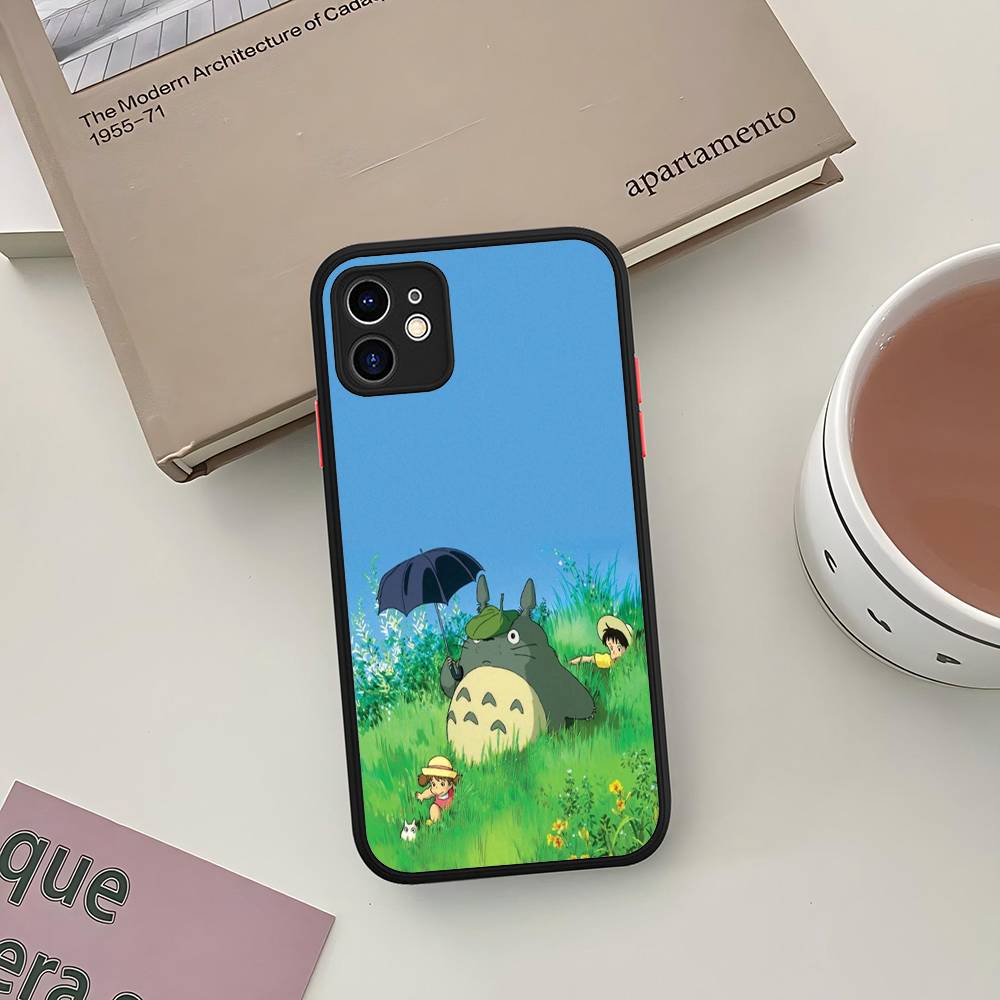 Cute T-Totoroes Phone Case For iPhone 16 15 14 Plus 15 13 12 11 Pro Max X XS MAX Matte Cover