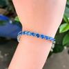 Blue Single Row Full Diamond Bracelet Women'S Personality Exquisite Temperament Light Luxury Jewelry