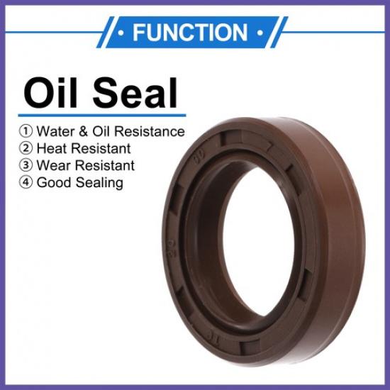 Oil Seal Seal Ring Rotary Shaft Seal FKM Rubber 20x30x7mm Brown 2pcs