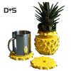 3D Pineapple Decorative Coasters Set Creative 3D Pineapple Design Coasters Protect Table from Water Heat Gift for Family Friends