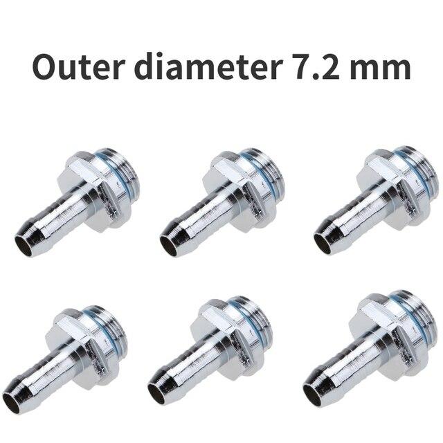 

6 шт. Двухконтактный фитинг для водяного охлаждения ПК G1/4 с резьбой для штуцера для системы охлаждения компьютера 6 мм /7,2 мм /9 мм /11 мм