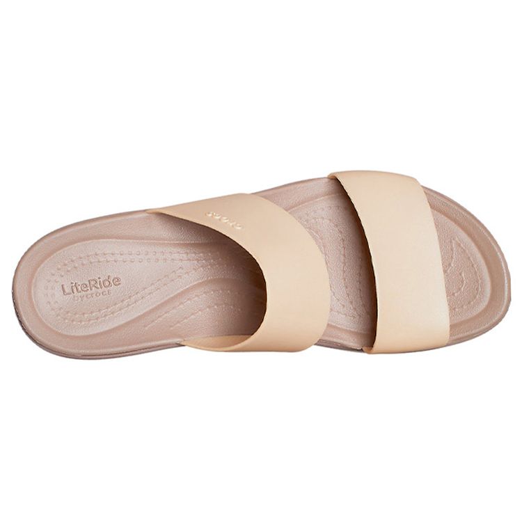 Crocs Brooklyn Thick Sole Casual Slippers Women Slippers Champagne 207640-99P