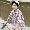 Boys Summer Thin Floral Shirt Short Sleeve Top Cool Casual Kids Clothing