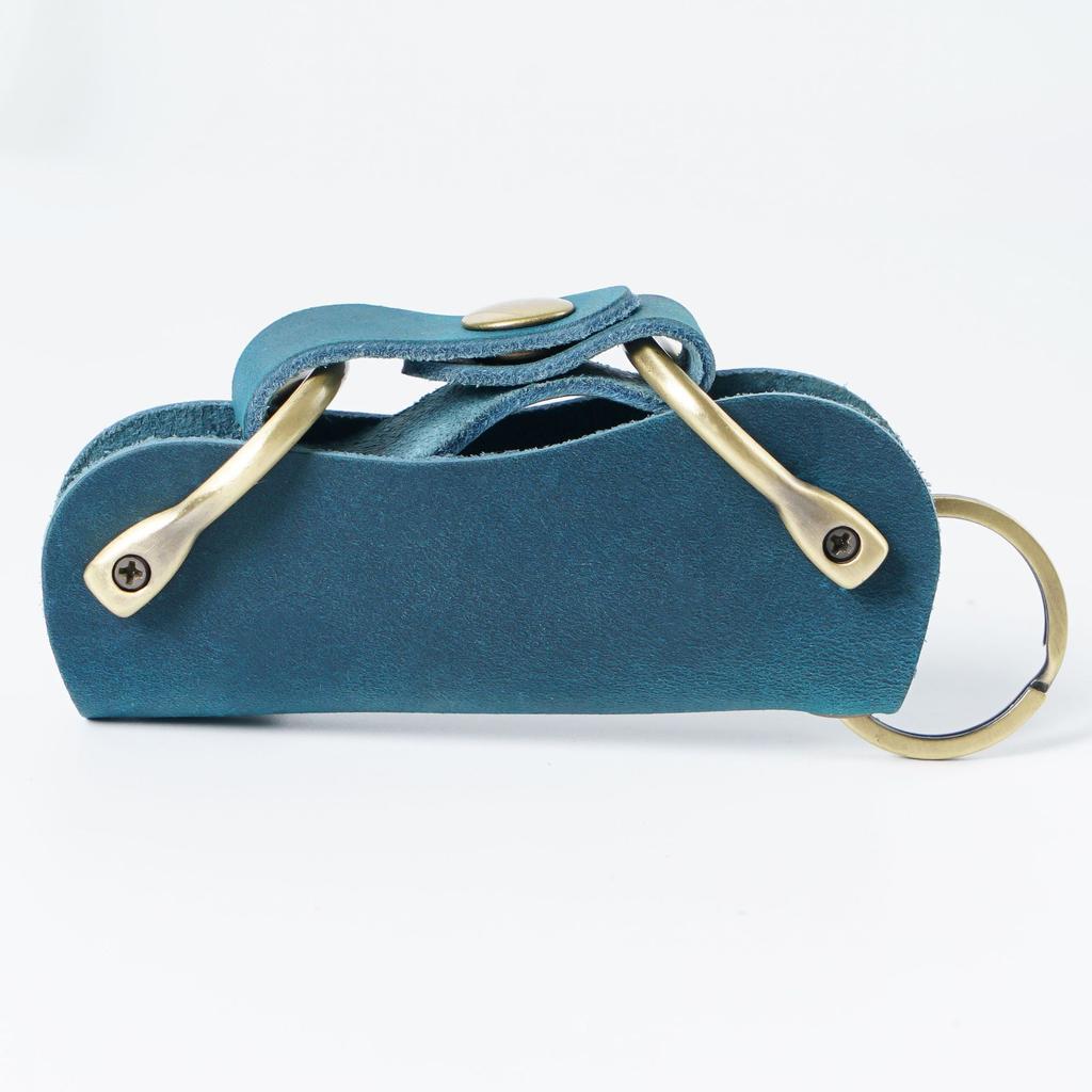 Genuine Leather Smart Key Wallet Holder Organizer Keys Clip Folder EDC Outdoor Portable Household Key Pocket Tools with Keyring