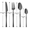 6Pcs Mirror Dinner Forks Cutlery Blakc Stainless Steel Fork Flatware Kitchen Silverware Western Dinnerware Restaurant Fork Set