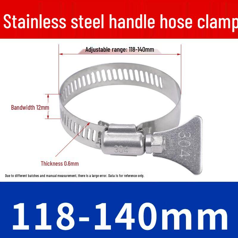 Wutuo 304 Stainless Steel Worm Gear Hose Clamp Set