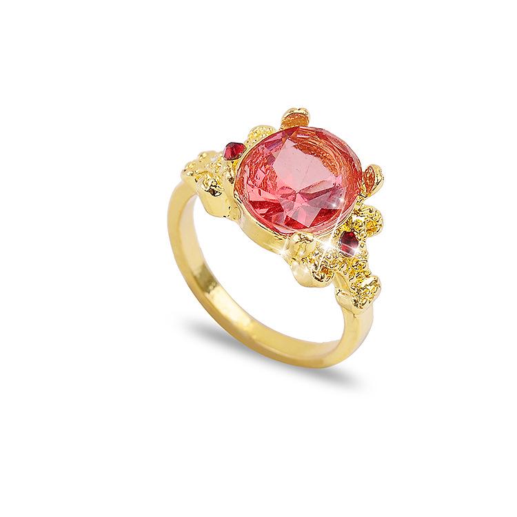 European & American Jewelry: Rhinestone Gemstone Oval Crystal Ring Size 12