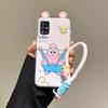 KEYSION Cute Ear Cartoon Case for Samsung A51 4G A31 with Lanyard Soft Silicone+PC Shockproof Phone Cover for Galaxy A31 A51 4G