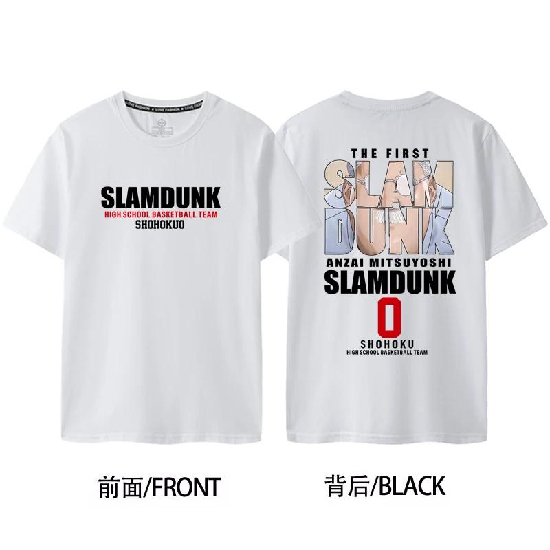 Slam Dunk Master Sakuragi Flower Path SHOHOKU Team Jersey Short Sleeved Men's&women's Pure Cotton Basketball T-shirt 71105