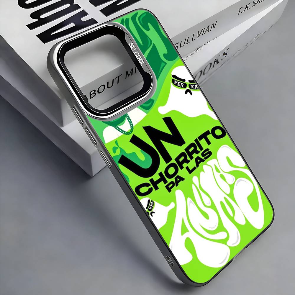 F-Feid Ferxxo SIXDO Singer Colorful Silver Back Phone Case For IPhone 17 16 15 14 13 12 11 Plus Pro Max Plus
