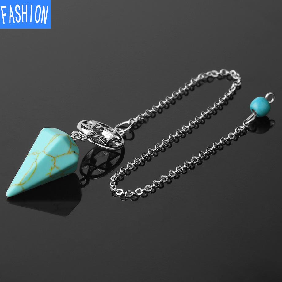 Spirit Pendulum Natural Crystal Pendant Treatment Point Pendulum Weika Meditation Semi Gem Jewelry Gift