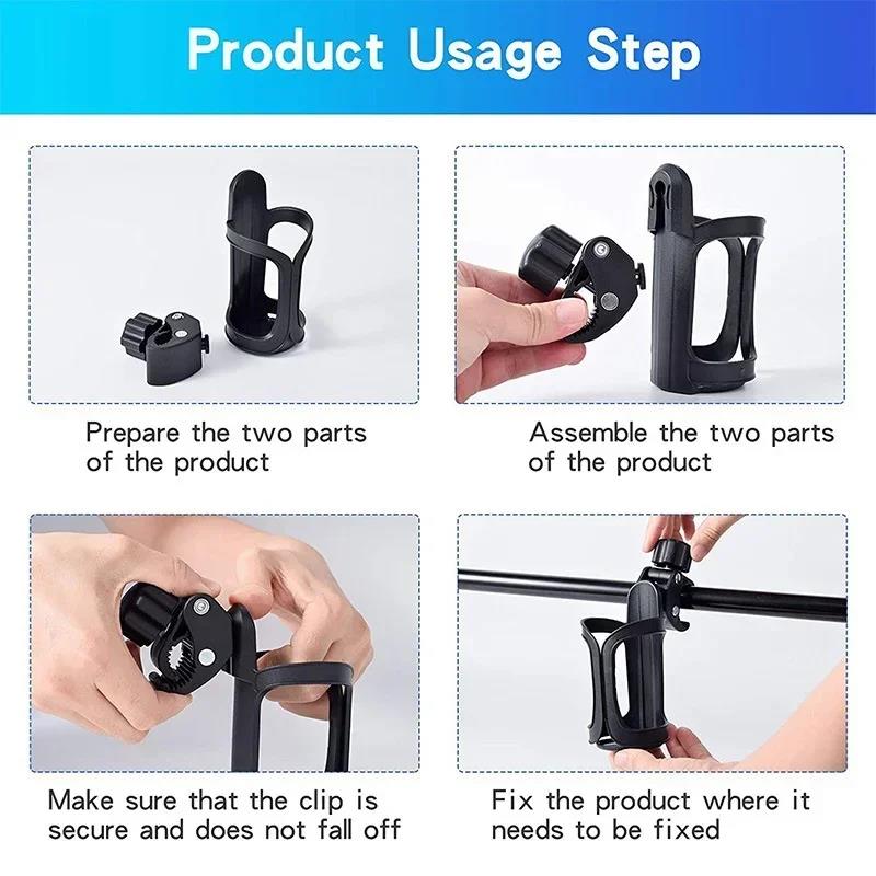 1pc Multipurpose Bike Water Bottle Rack Quick Release Hanging Cup Holder for Bicycles Easy Disassembly 6