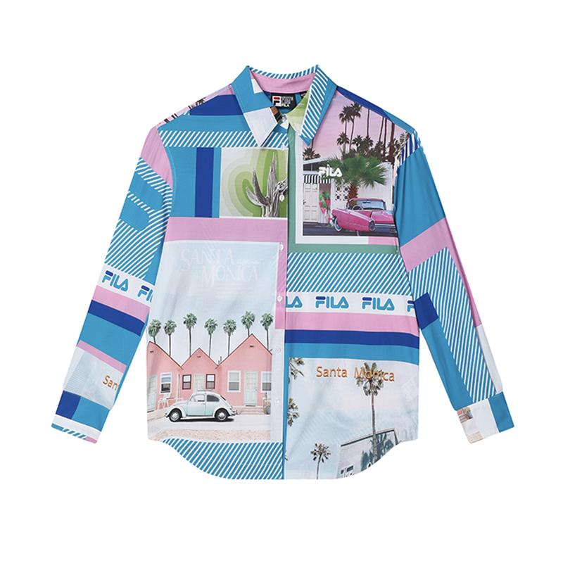 New FILA SS24 Shirt Women's All Over Print F11W428402FZA