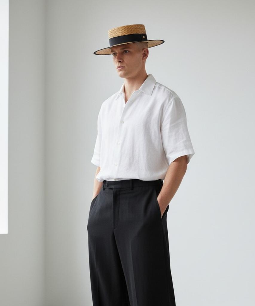Yunibeosyeolkemiseuteuli Edge Taping Brown Long Panama Hat Panama Hat