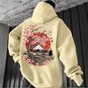 Chinese Character Back Large Print Loose Hooded Sweater Japanese Japanese Japanese Style Retro Men's and Women's Casual Pullover