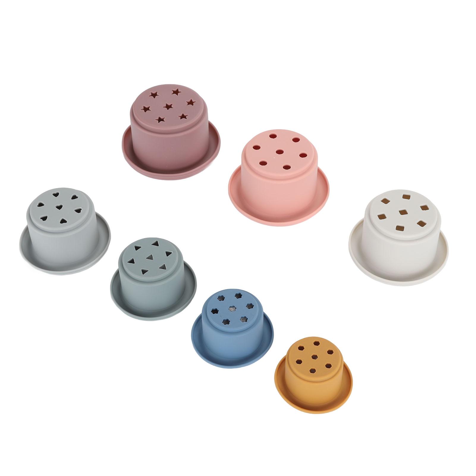 

7pcs Stacking Cups Baby Toy Shapes Colors Recognization Stackable Bath Toy for Educational Toy Type