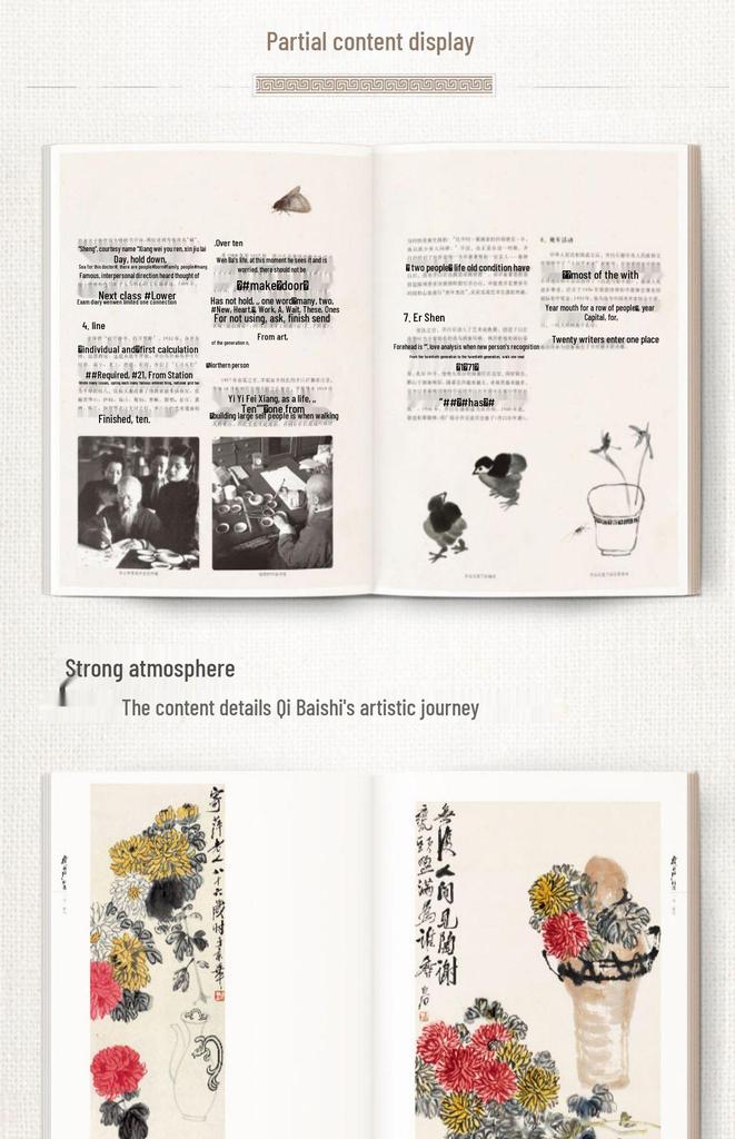 Qi Baishi Art Collection: Vol 1 Flowers & Birds, Vol 2 Fruits & Vegetables, Vol 3 Aquatic Life, Vol 4 Landscapes & Figures, 8K Quality