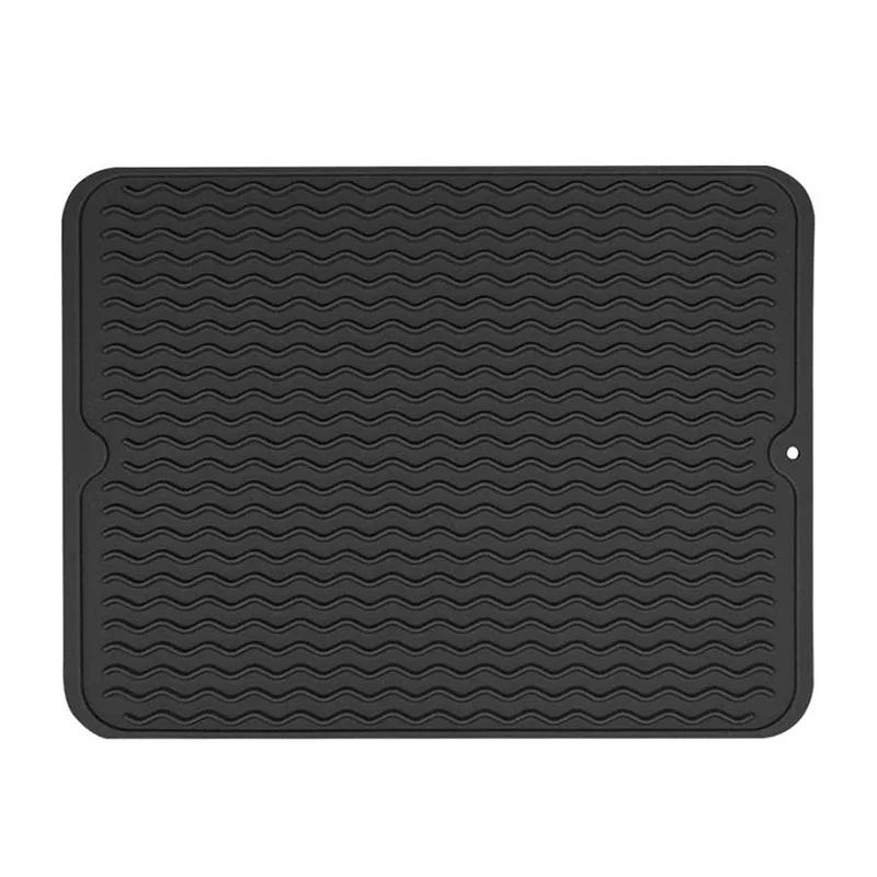Dish Drying Mat for Kitchen Counter Silicone Drain Pad Heat-resistant Anti-slip Pot Dish Cup Pad Tableware Cushion Tray Placemat
