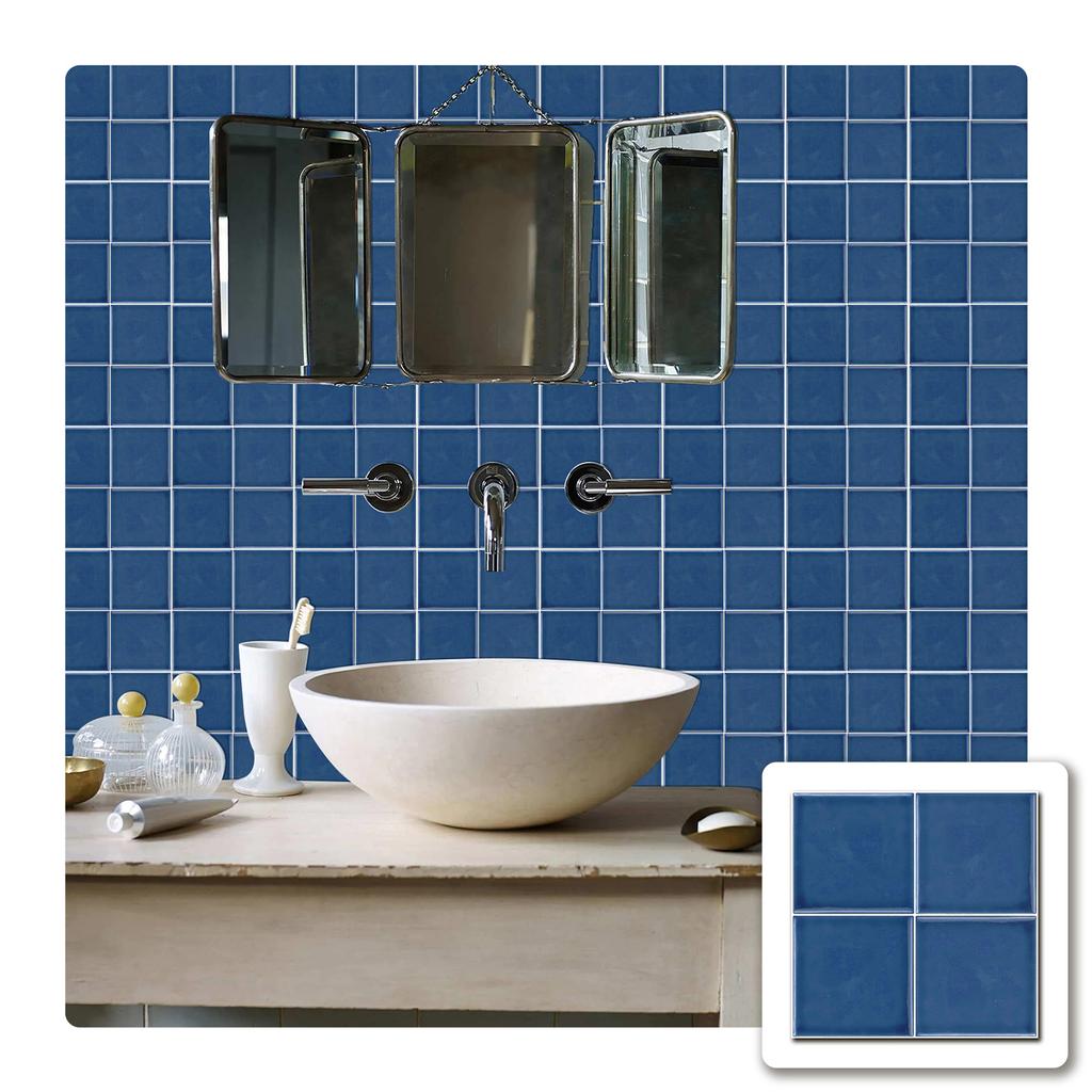 10 Pieces Of European Solid Color Square Brick Wallpaper Self-Adhesive Kitchen Waterproof And Oil-Proof Thickened Tile Sticker Wall Sticker