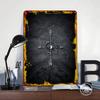 Compass Arrow on Map Poster Customized Wall Art Vintage Metal Signs Retro Tin Plaque for Man Cave Decoration Bedroom Decorations