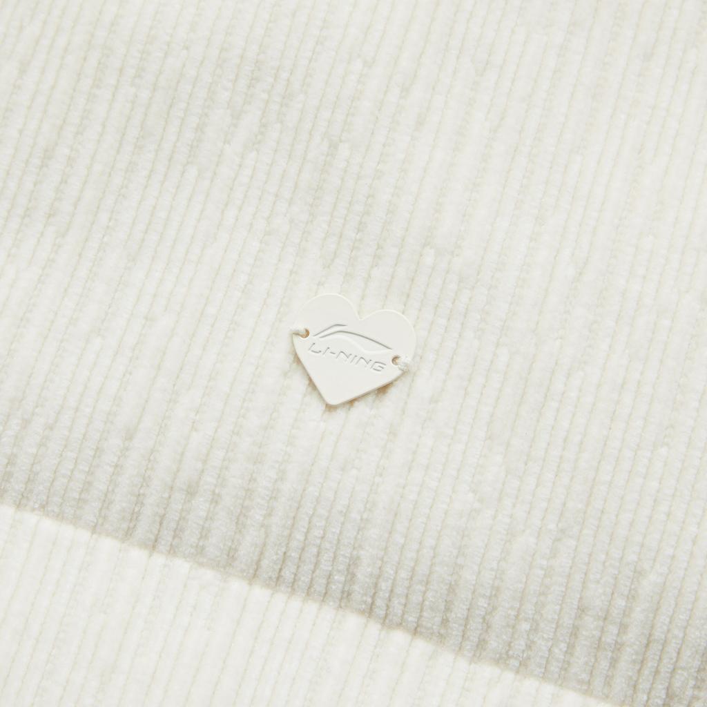 Li Ning Comfortable Casual Short Simple Down Jacket Women Jacket Off-White AYMU034-4