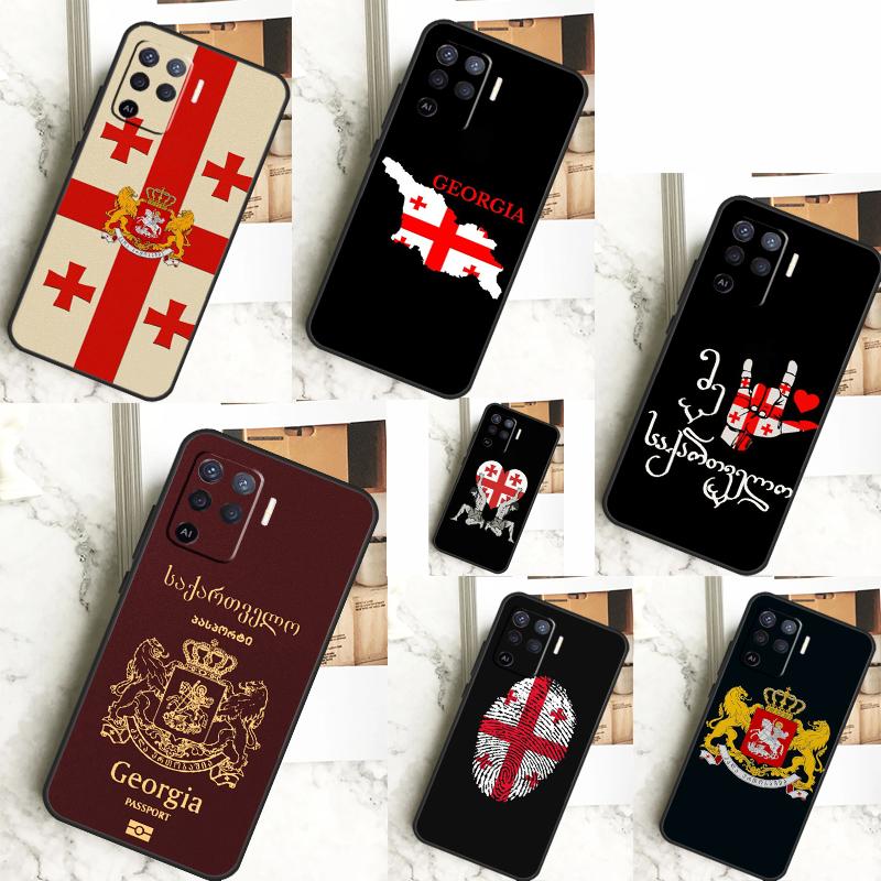 Georgia Flag For OPPO A52 A72 A92 A98 A78 A58 A5 A9 A15 A17 A77 A53S A57S A94 A74 A54 A16 A76 A96 Case