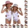 Bañador de una pieza para niña con estampado de animales Ropa de baño para niños Tejido ligero y suave Ajuste cómodo Adecuado para actividades de verano en la playa y la piscina
