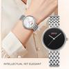 Ofns Simple Stylish Ladies' Quartz Watch Small Dial Three Hands Mother-of-pearl Face No Scale Elegant Steel Women's Wrist Watch