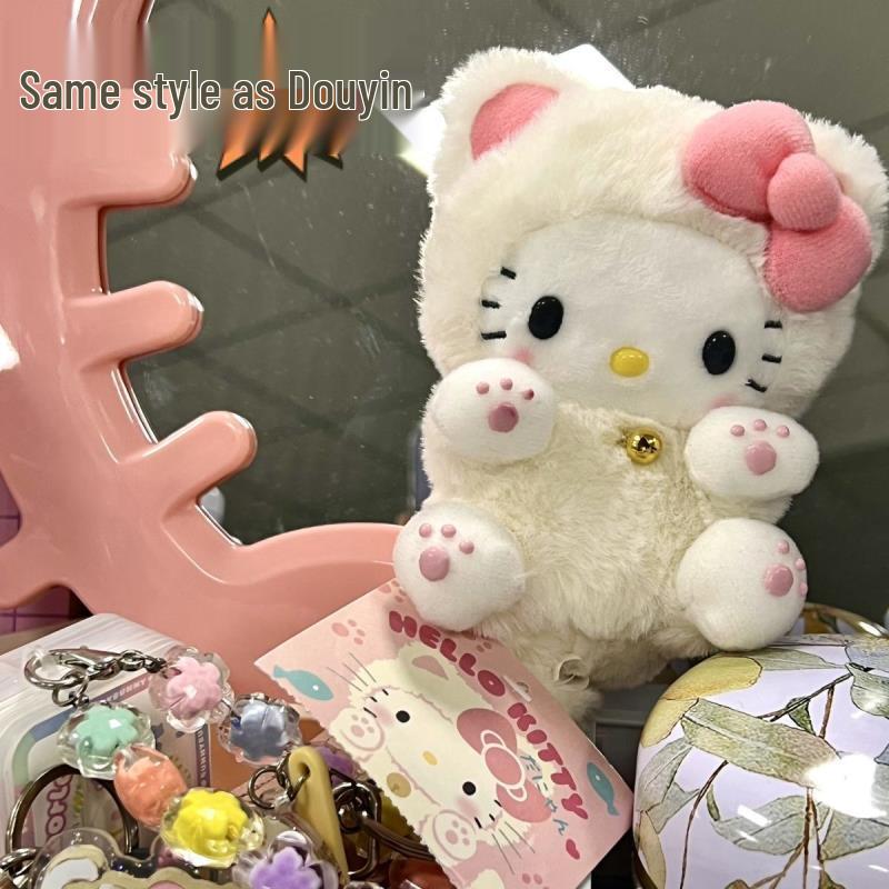 Hello Kitty Heart Cat Plush Doll Backpack Pendant Ornament
