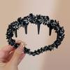 Wavy Headband Tweed Texture Non-Slip Braided Toothed Design Hair Hoop Women Volume-boosting Headband